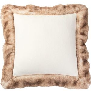 Cozy Bliss Luxury Faux Fur Decorative Throw Pillow Cover 1Pcs (Cream, 18" x 18")